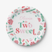 Kerst Snoep Twee lieve 2e Verjaardag Papieren Bordje (Voorkant)