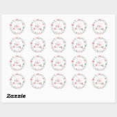 Kerst Snoep Twee lieve 2e Verjaardag Ronde Sticker (Vel)