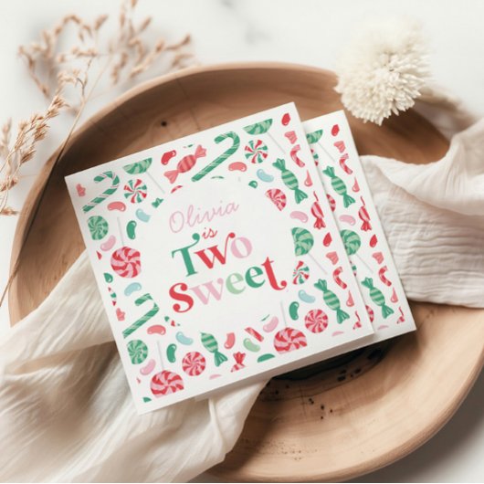 Kerst Snoep Twee lieve 2e Verjaardag Servet