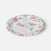 Kerst Snoep vier is lief 4e verjaardag Papieren Bordje (Gekanteld)