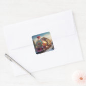 Kerst snoep vierkante sticker (Envelop)
