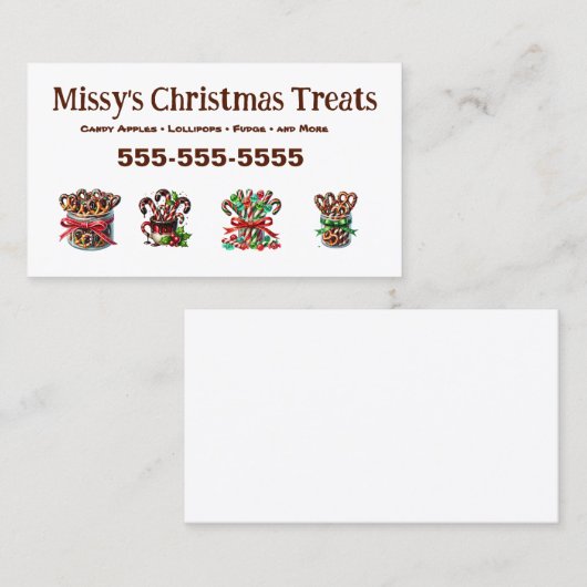 Kerst Snoep Visitekaartje (Voorkant / Achterkant)