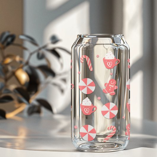 Kerst Snoepjes, koffiekopjes en peperkoek Blikvorm Glas