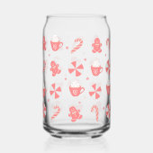 Kerst Snoepjes, koffiekopjes en peperkoek Blikvorm Glas (Voorkant)