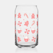 Kerst Snoepjes, koffiekopjes en peperkoek Blikvorm Glas (Achterkant)