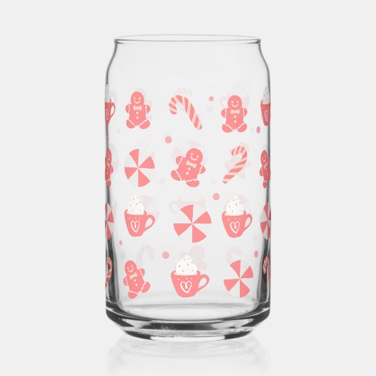 Kerst Snoepjes, koffiekopjes en peperkoek Blikvorm Glas (Achterkant)