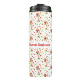 Kerst Snoepjes Patroon Gepersonaliseerde Tumbler Thermosbeker
