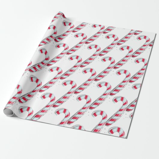 Kerst snoepriet cadeaupapier (Uitgerold)