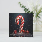 Kerst snoepriet kerstgroet kaart (Staand voorkant)