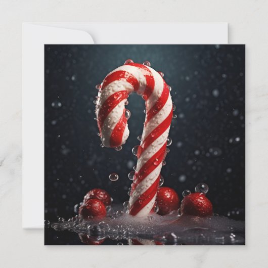 Kerst snoepriet kerstgroet kaart (Voorkant)