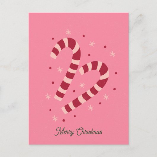 Kerst snoepstokken briefkaart (Voorkant)