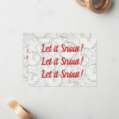 Kerst Snow Flat Notenkaart Notitiekaartje (Voorkant / Achterkant in situ)