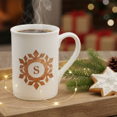 Kerst Snowflake Monogrammed Bone China Mok