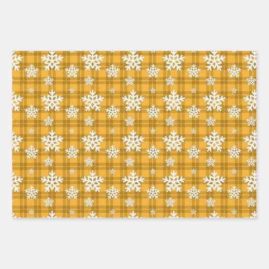 Kerst Snowflake Tartan Wrapping Paper (Voorkant 3)