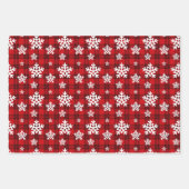 Kerst Snowflake Tartan Wrapping Paper (Voorkant)