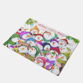 Kerst Snowmans Doormat Deurmat (Schuin)