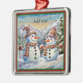 Kerst Snowmen SJABLOON Metalen Ornament (Links)
