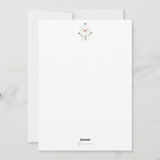 Kerst Snowy Beer Knuffels Feestdagenkaart (Achterkant)