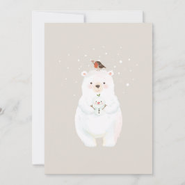 Kerst Snowy Beer Knuffels Feestdagenkaart