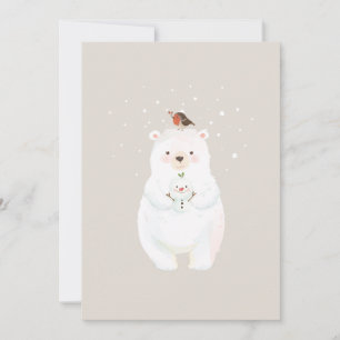Kerst Snowy Beer Knuffels Feestdagenkaart