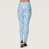 Kerst Snowy Blue Leggings (Achterkant)