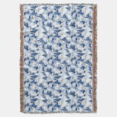 Kerst Snowy Blue Throw Blanket Deken (Voorkant Verticaal)