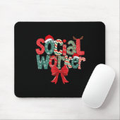 Kerst sociaal werker retro kerstfeest het is de ti muismat (Met muis)