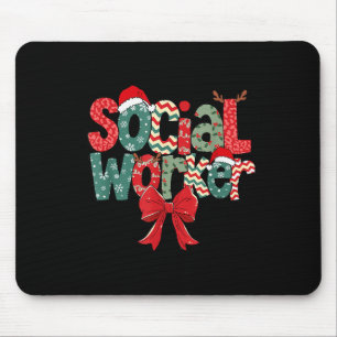 Kerst sociaal werker retro kerstfeest het is de ti muismat