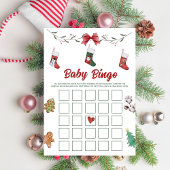 Kerst Sock Baby Shower Baby Bingo Spelkaart Kaart