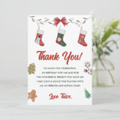 Kerst Sock Verjaardag Feest Dankbetuiging Kaart (Staand voorkant)