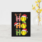 Kerst Softbal Ho Ho Softbal Xmas Sport Me Kaart (Gele Bloem)