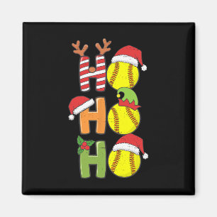 Kerst Softbal Ho Ho Softbal Xmas Sport Me Magneet