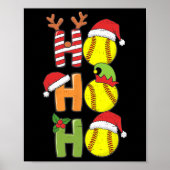 Kerst Softbal Ho Ho Softbal Xmas Sport Me Poster (Voorkant)