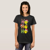 Kerst Softbal Ho Ho Softbal Xmas Sport Me T-shirt (Voorkant volledig)