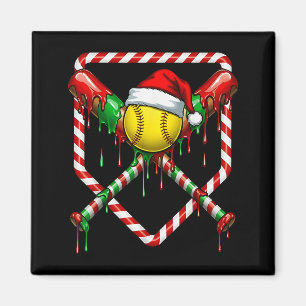 Kerst Softbal Kerstman Hoed Ijs Drip Mannen Wo Magneet