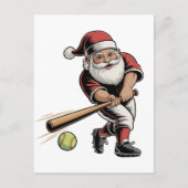 Kerst Softbal spelen Santa Claus Sport Aankondigingskaart (Voorkant)