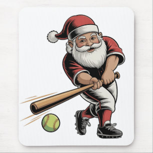 Kerst Softbal spelen Santa Claus Sport Muismat