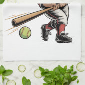 Kerst Softbal Spelen Sinterklaas Sport Theedoek (Gevouwen)
