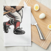 Kerst Softbal Spelen Sinterklaas Sport Theedoek (Quarter Fold)