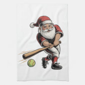 Kerst Softbal Spelen Sinterklaas Sport Theedoek (Verticaal)