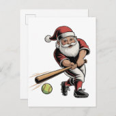 Kerst Softbal Spelen Sinterklaas Sport Uitnodiging Briefkaart (Voorkant / Achterkant)