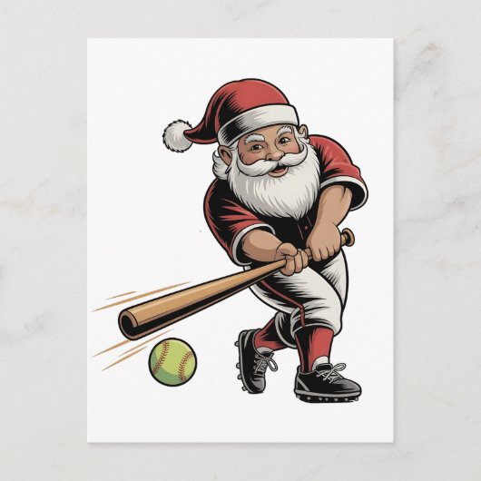 Kerst Softbal Spelen Sinterklaas Sport Uitnodiging Briefkaart (Voorkant)