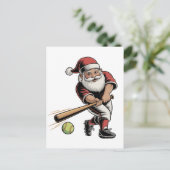 Kerst Softbal Spelen Sinterklaas Sport Uitnodiging Briefkaart (Staand voorkant)