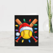 Kerst Softbal Xmas Santa SRTS Pet Mannen Vrouwen Kaart (Voorkant)
