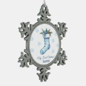Kerst Sokken 1e kerst Tin Sneeuwvlok Ornament (Links)