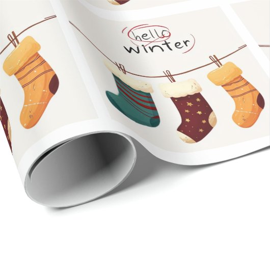 Kerst sokken cadeaus cadeaupapier (Rol Hoek)