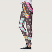 Kerst sokken en sneeuwvlokken: patroon leggings (Links)