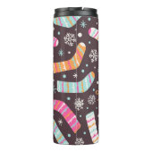 Kerst sokken en sneeuwvlokken:  patroon thermosbeker (Achterkant)