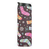 Kerst sokken en sneeuwvlokken:  patroon thermosbeker (Geroteerd rechts)