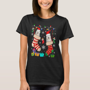 Kerst Sokken Pyjama Samoyed Dog Puppy T-shirt